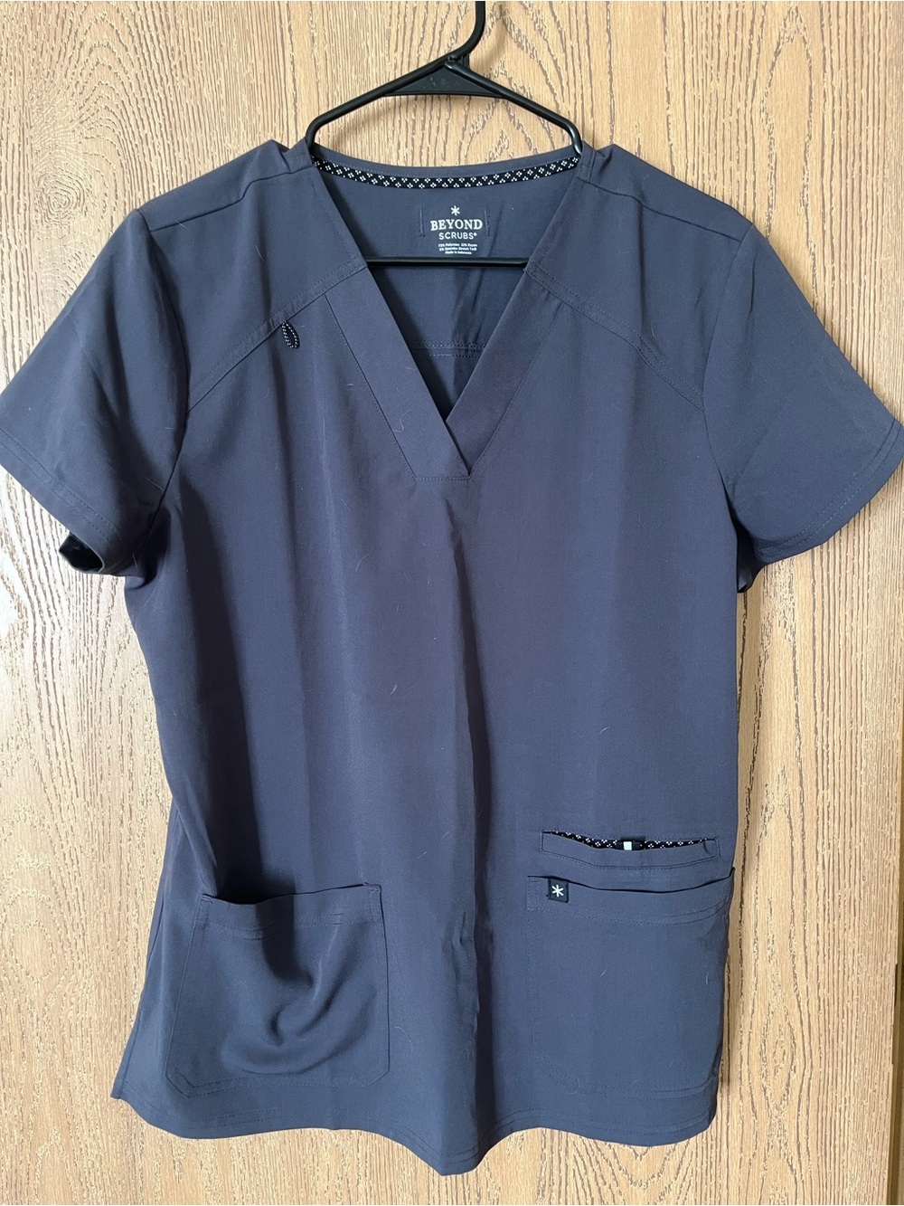 Beyond Scrubs Pewter V-Neck Medical Scrub Top